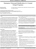 Cover page: Emergency Ultrasound Identification of a Cornual Ectopic Pregnancy