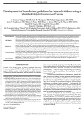 Cover page: Development of transfusion guidelines for injured children using a Modified Delphi Consensus Process.