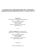 Cover page: Correlations between industrial demands (direct and total) for communications and transportation in the US economy 1947-1997