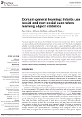 Cover page: Domain general learning: Infants use social and non-social cues when learning object statistics.