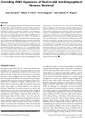 Cover page: Decoding fMRI Signatures of Real-world Autobiographical Memory Retrieval.