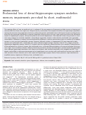 Cover page: Preferential loss of dorsal-hippocampus synapses underlies memory impairments provoked by short, multimodal stress.