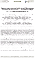 Cover page: Taxonomic annotation of public fungal ITS sequences from the built environment – a report from an April 10–11, 2017 workshop (Aberdeen, UK)