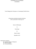 Cover page: Terror Management in Response to Contemporary Political Issues