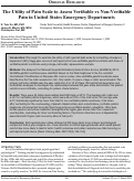 Cover page: The Utility of Pain Scale to Assess Verifiable vs Non- Verifiable Pain in United States Emergency Departments