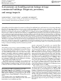 Cover page: Low pressure air-handling system leakage in large commercial buildings: Diagnosis, prevalence, and energy impacts