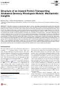 Cover page: Structure of an Inward Proton-Transporting Anabaena Sensory Rhodopsin Mutant: Mechanistic Insights