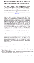 Cover page: Escape forces and trajectories in optical tweezers and their effect on calibration