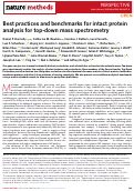 Cover page: Best practices and benchmarks for intact protein analysis for top-down mass spectrometry