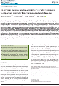 Cover page: In‐stream habitat and macroinvertebrate responses to riparian corridor length in rangeland streams