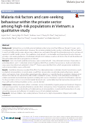 Cover page: Malaria risk factors and care-seeking behaviour within the private sector among high-risk populations in Vietnam: a qualitative study