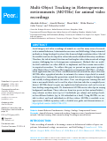 Cover page: Multi-Object Tracking in Heterogeneous environments (MOTHe) for animal video recordings.