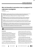 Cover page: Why do biomedical researchers learn to program? An exploratory investigation