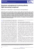 Cover page: Quantum entanglement in photosynthetic light harvesting complexes