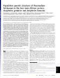 Cover page: Population genetic structure of Plasmodium falciparum in the two main African vectors, Anopheles gambiae and Anopheles funestus