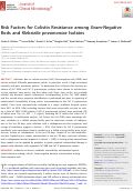 Cover page: Risk Factors for Colistin Resistance among Gram-Negative Rods and Klebsiella pneumoniae Isolates