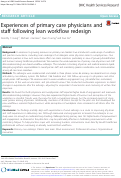 Cover page: Experiences of primary care physicians and staff following lean workflow redesign