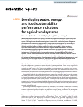 Cover page: Developing water, energy, and food sustainability performance indicators for agricultural systems