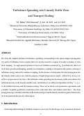 Cover page: Turbulence spreading into the linearly stable zone and transport scaling