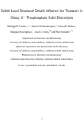 Cover page: Subtle Local Structural Details Influence Ion Transport in Glassy Li<sup>+</sup> Thiophosphate Solid Electrolytes