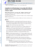 Cover page: Cumulative Social Disadvantage Associated with Childhood Arthritis: A Cross-Sectional Analysis of the National Survey of Childrens Health.