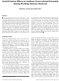 Cover page: Serial Position Effects in Auditory Event-related Potentials during Working Memory Retrieval