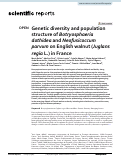 Cover page: Genetic diversity and population structure of Botryosphaeria dothidea and Neofusicoccum parvum on English walnut (Juglans regia L.) in France.