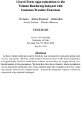 Cover page: Closed Form Solution to the Volume Rendering Integral with Gaussian Transfer Functions