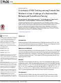 Cover page: Correlates of HIV Testing among Female Sex Workers in Iran: Findings of a National Bio-Behavioural Surveillance Survey