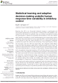 Cover page: Statistical learning and adaptive decision-making underlie human response time variability in inhibitory control