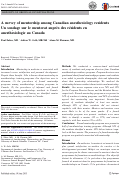 Cover page: A survey of mentorship among Canadian anesthesiology residents