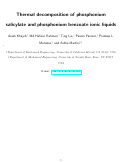 Cover page: Thermal decomposition of phosphonium salicylate and phosphonium benzoate ionic liquids