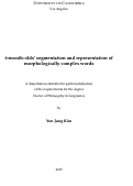 Cover page: 6-month-olds' segmentation and representation of morphologically complex words