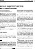 Cover page: Hollow core optical fiber enabled by epsilon-near-zero material.