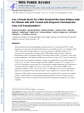 Cover page: Can a female donor for a male recipient decrease the relapse rate for patients with acute myeloid leukemia treated with allogeneic hematopoietic stem cell transplantation?