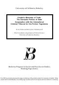 Cover page: Croatia's Moments of Truth: The Domestic Politics of State Cooperation with the International Criminal Tribunal for the Former Yugoslavia