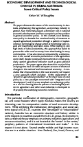 Cover page: Economic Development and Technological Change in Rural Australia: Some Critical Policy Issues