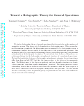 Cover page: Toward a holographic theory for general spacetimes