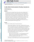 Cover page: A Lattice Model of the Development of Reading Comprehension