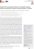 Cover page: Single-Cell Transcriptomics Reveal a Correlation between Genome Architecture and Gene Family Evolution in Ciliates.