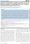 Cover page: Selection and Validation of Reference Genes for Gene Expression Analysis in Switchgrass (Panicum virgatum) Using Quantitative Real-Time RT-PCR