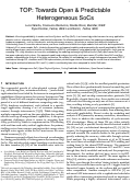 Cover page: TOP: Towards Open &amp; Predictable Heterogeneous SoCs