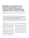 Cover page: Identification of the Selective Sites for Electrochemical Reduction of CO to C2+ Products on Copper Nanoparticles by Combining Reactive Force Fields, Density Functional Theory, and Machine Learning