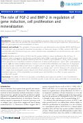 Cover page: The role of FGF-2 and BMP-2 in regulation of gene induction, cell proliferation and mineralization.