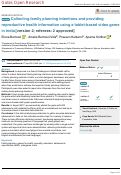 Cover page: Collecting family planning intentions and providing reproductive health information using a tablet-based video game in India.