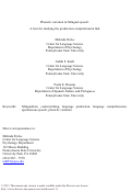 Cover page: Phonetic variation in bilingual speech: A lens for studying the production–comprehension link