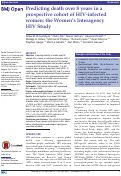 Cover page: Predicting death over 8 years in a prospective cohort of HIV-infected women: the Women’s Interagency HIV Study