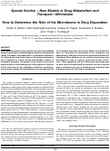 Cover page: How to Determine the Role of the Microbiome in Drug Disposition