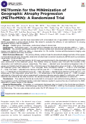 Cover page: METformin for the MINimization of Geographic Atrophy Progression (METforMIN): A Randomized Trial