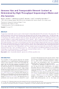 Cover page: Genome Size and Transposable Element Content as Determined by High-Throughput Sequencing in Maize and Zea luxurians